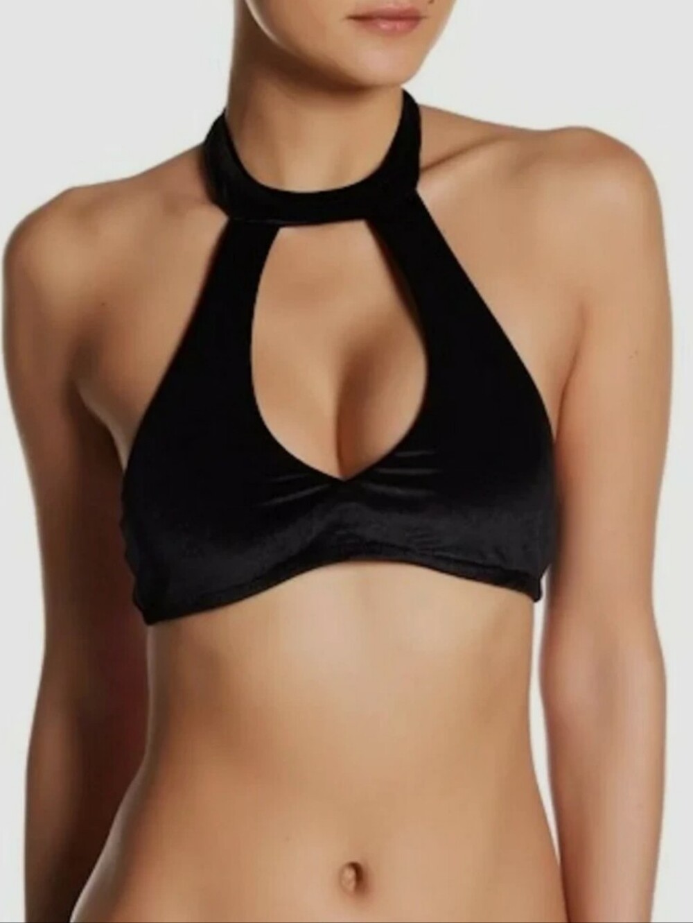 Radio Fiji Black Velvet Ziggy High Choker Neck Bikini Top